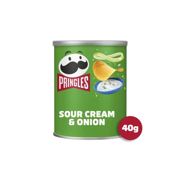 Pringles Sour Cream & Onion Crisps Can - 40g - Image 1