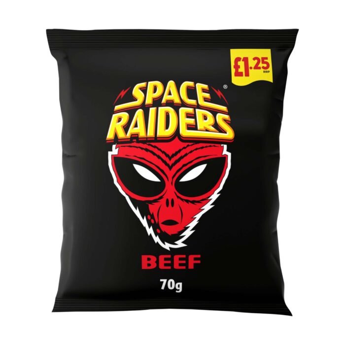 Space Raiders Beef Crisps 70g – (£1.25 Bags) - Image 1