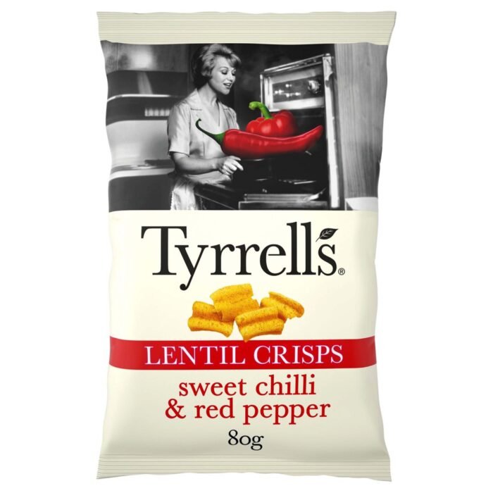 Tyrrells Lentil Sharing Crisps Sweet Chilli & Red Pepper - 80g - Image 1