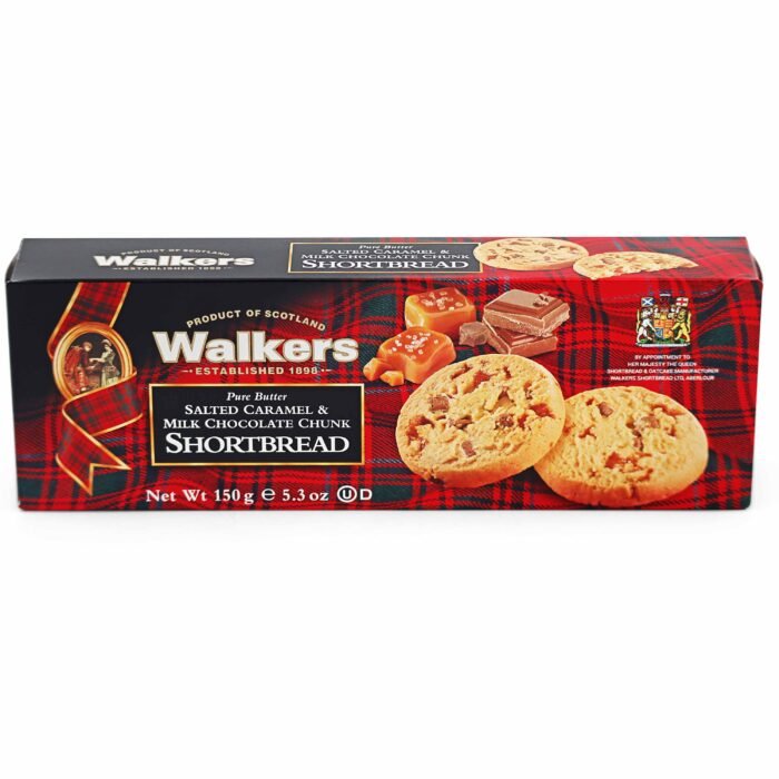 Walkers Salted Caramel & Milk Chocolate Chunk Shortbread - 150g - Image 1