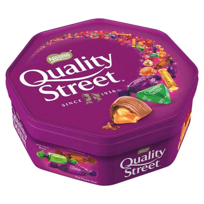 Assorted Christmas Chocolate Tubs Selection – Pack of 4 includes Mars Celebrations Chocolate Bar Tubs (1.21 Pound), Nestle Quality Street (600g), Cadbury Heroes Tin (800g), and Cadbury Roses Tub (550g) - Image 2