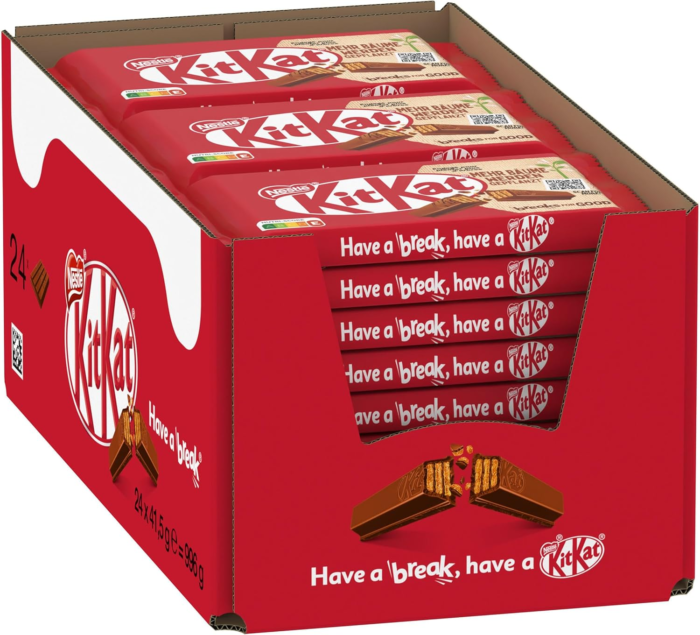 Nestle KitKat Classic chocolate bar, crunchy bar with milk chocolate & crispy waffle, pack of 24 (24x41.5g) - Image 1