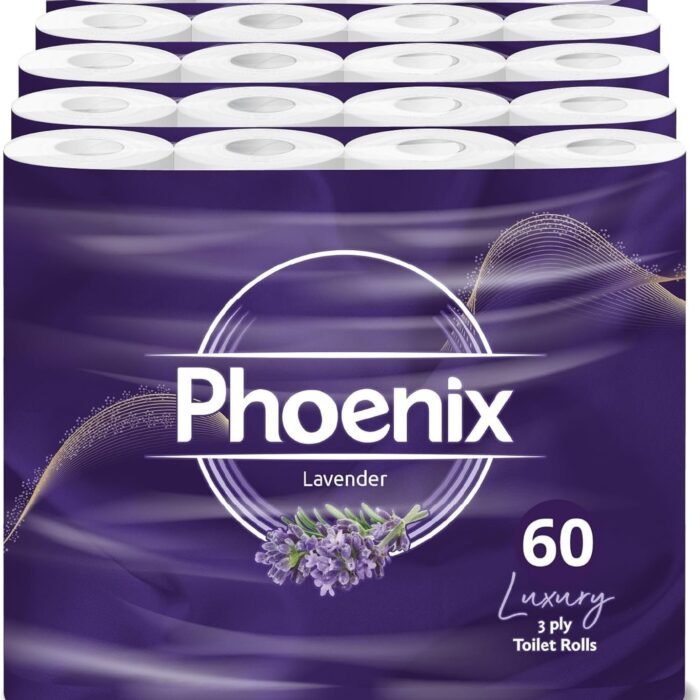 60 Phoenix Soft Supreme Luxury Toilet Rolls Bulk Buy - Quilted White 3 Ply Toilet Paper - Pack of 60 Toilet Tissue