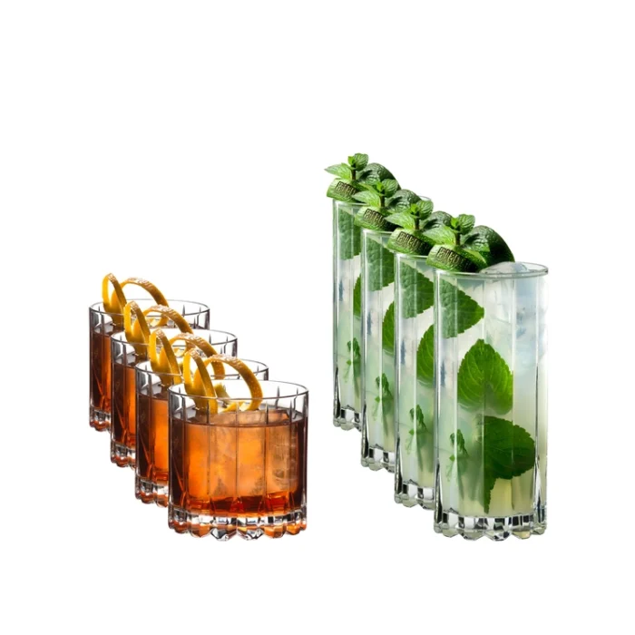 Beverage Glassware Set (Rock Glass and Highball Glass) - 8-Pack