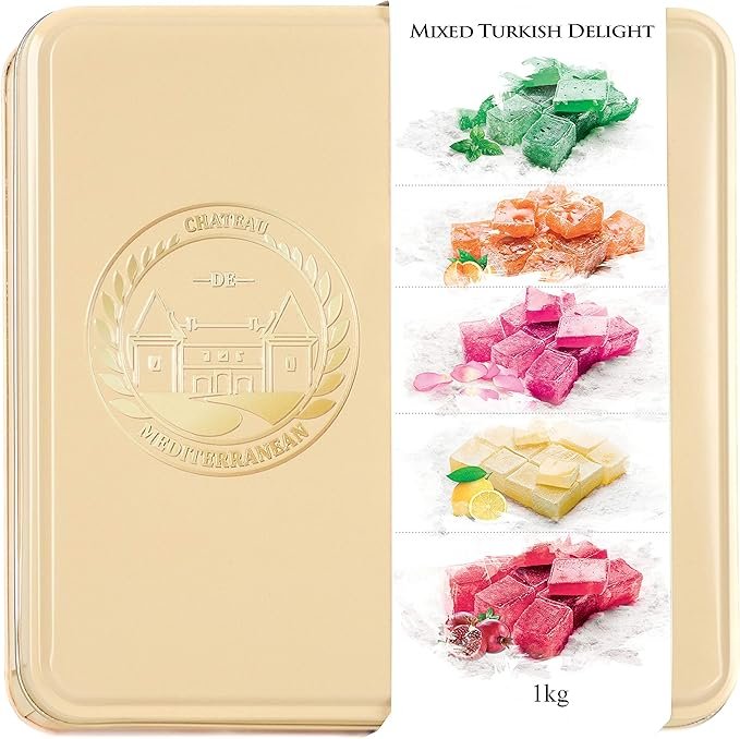 Pistachio Turkish Delight 1000g Gift Box | Premium Turkish Handmade Confectionery | Vegan & Halal | Luxurious Dessert Gift for Mother's Day, Easter, Eid, and Ramadan | (Two Boxes)
