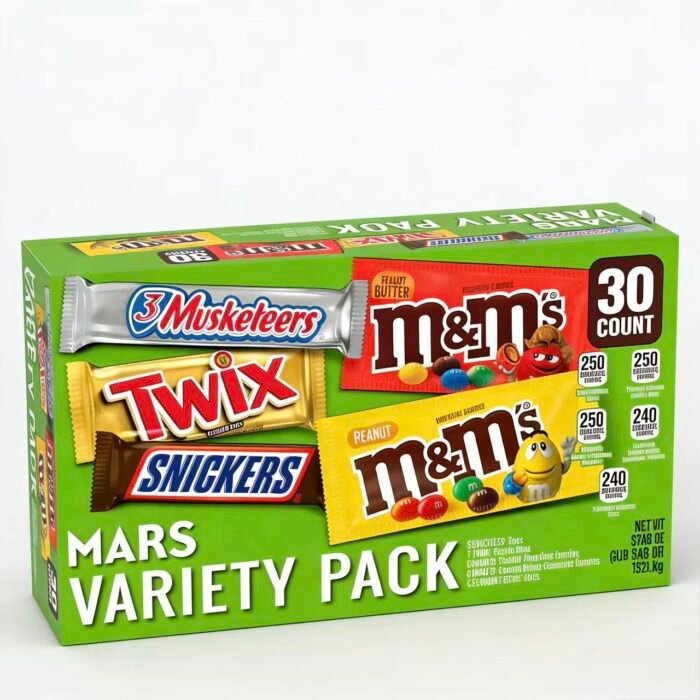 Snickers, M&M'S, 3 Musketeers & Twix Full Size Chocolate Candy Bars Variety Mix, 53.68-Ounce 30-Count Box